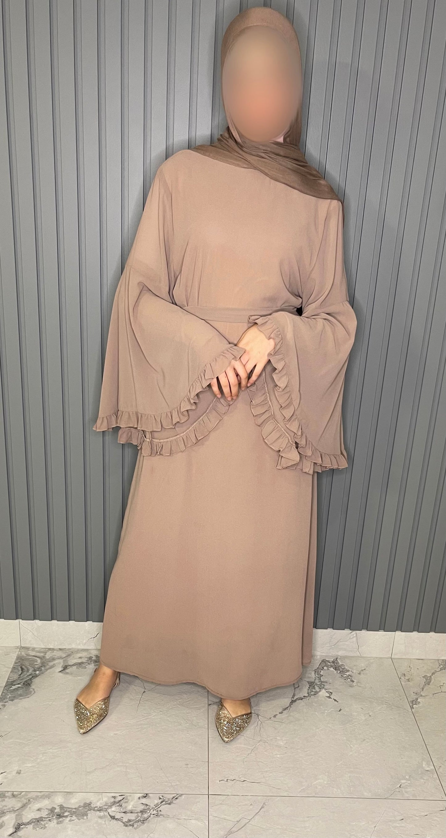 Ruffle Sleeve Dress - Free Size