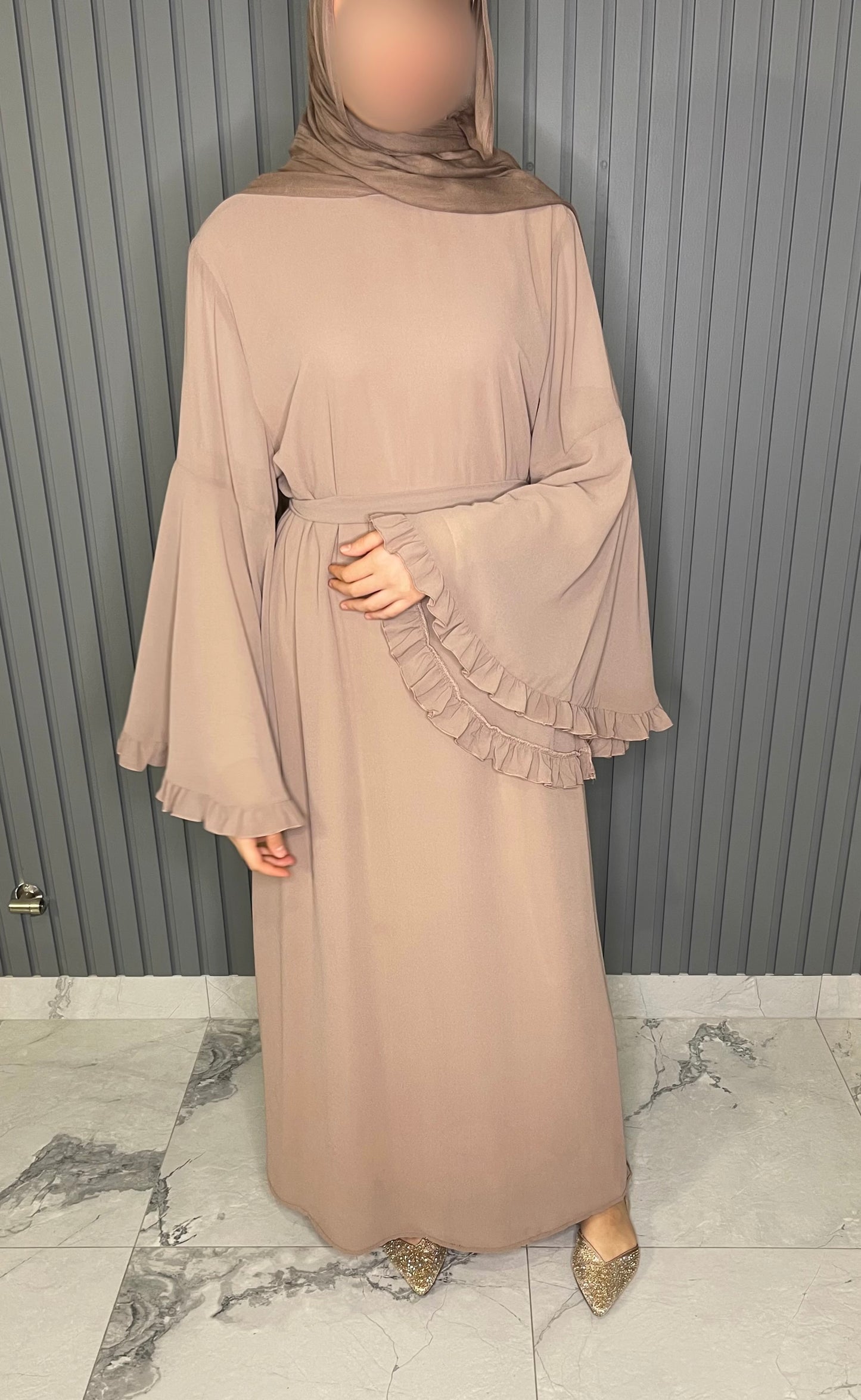 Ruffle Sleeve Dress - Free Size