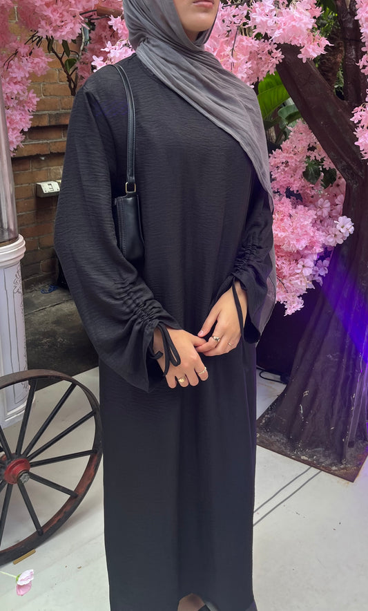 Ruched Sleeve Abaya