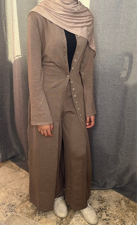 Buttoned Knit Set